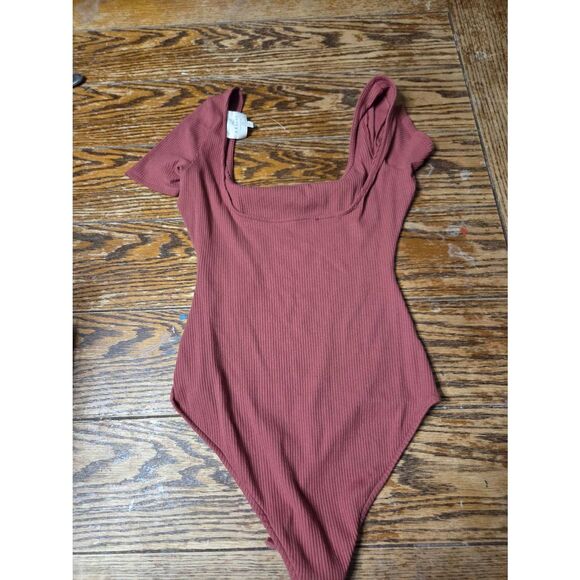 Sezane Coline Bodysuit  In Rosewood Sz  Small - Picture 6 of 6